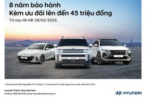 HYUNDAI THÀNH CÔNG TRIỂN KHAI CHƯƠNG TRÌNH ƯU ĐÃI KÉP BẢO HÀNH DÀI HẠN – GIẢM GIÁ ĐẾN 100 TRIỆU ĐỒNG